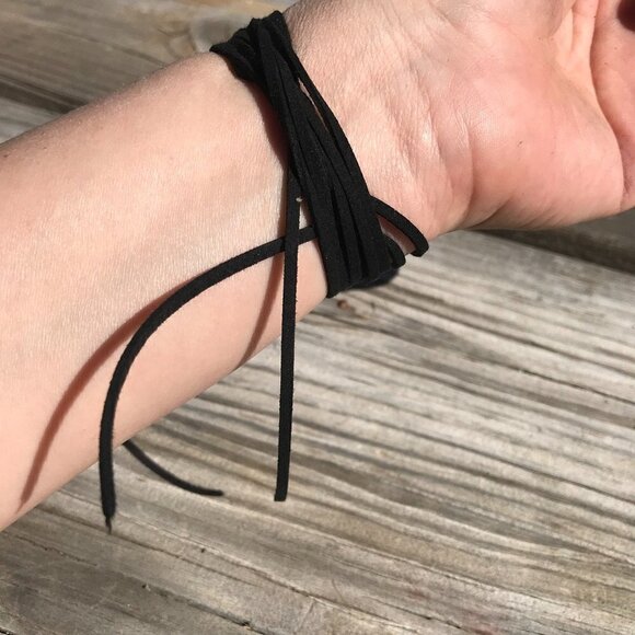 Tie Wrap Love Knot Silver Bracelet Cuff Yoga Boho Biker - Picture 4 of 8